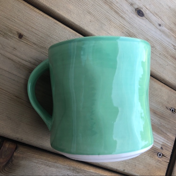 Anthropologie Hand Painted Letter A Coffee Mug Cup Monogram Green - Picture 3 of 5